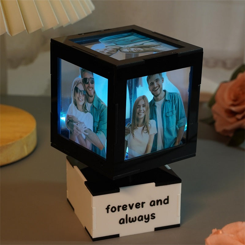 Personalized rotating four-sided light